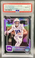 Josh Hoover 2025 Bowman Chrome U 1st Black 1/10 PSA 10