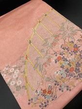 Obi Kimono Konjaku Club Luxury Pure silk stylish Antique Floral Pattern GThread