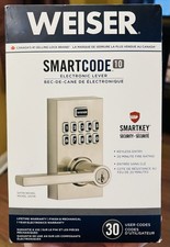 BRAND NEW Weiser Smartcode 10 Satin Nickel Keyless Entry Electronic Lever