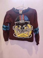 Vintage Looney Tunes Warner Brothers Taz Football Helmet Sweatshirt Toddler