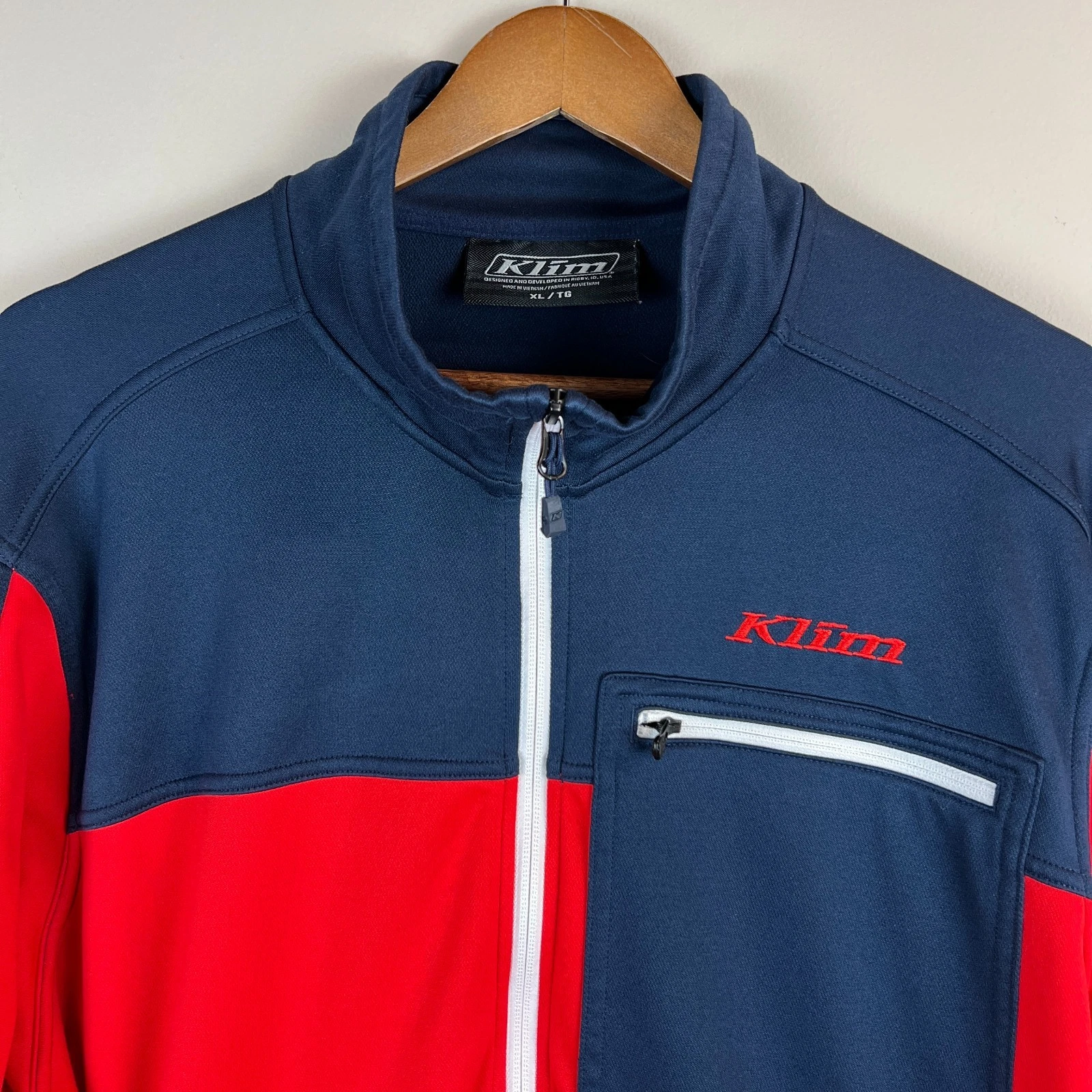 Klim Glacier Jacket Mens XL Red Navy Full Zip Lightweight Performance Breathable - product detail image 3