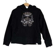 GAP Star Wars Stormtrooper Hoodie Black Youth XS 4-5 Pullover Front Pocket