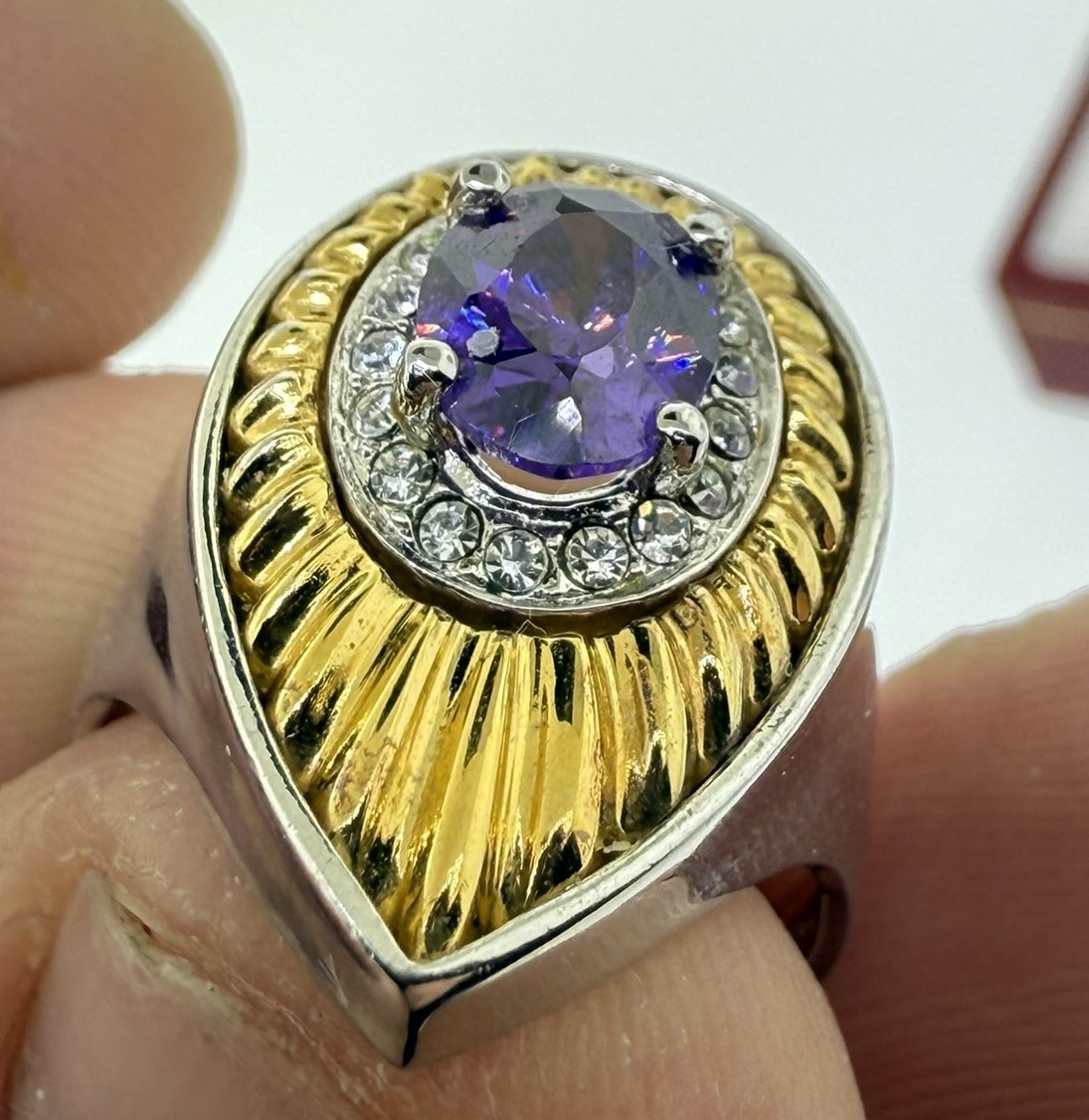 Erte “Clair de Lune” Ltd Ed Sterling Vermeil Ring 330/2500 Sz 7 w/ Box