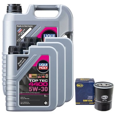 Motoröl Set Top Tec 4400 5W-30 LIQUI MOLY 8 Liter + Ölfilter für Mitsubishi 2.2