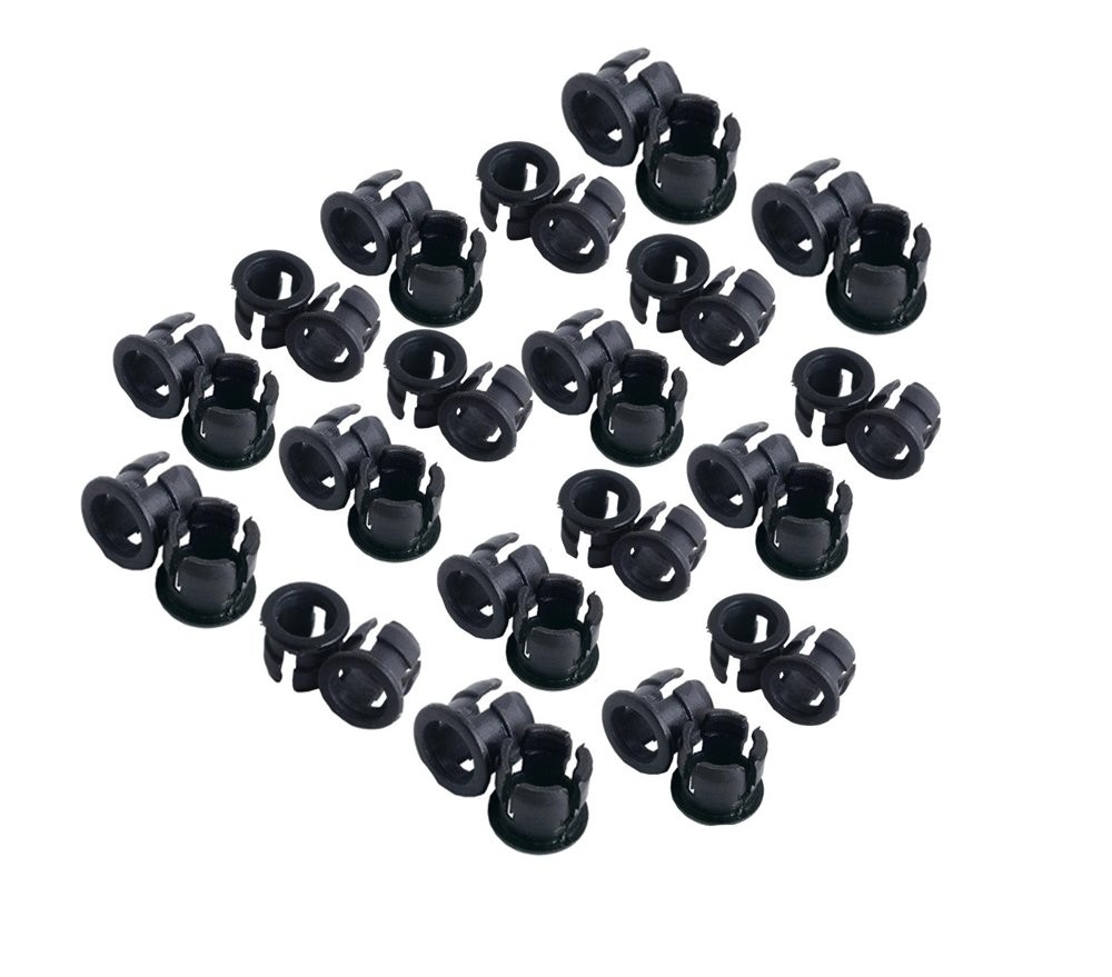 Honbay 100 Pieces Black Plastic 5mm LED Holder Light x 6.5mm,