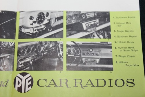 Rootes Autoradio PYE Ufficialmente Consigliata Alpine Minx Gazelle Rapier Husky - Foto 6 di 10