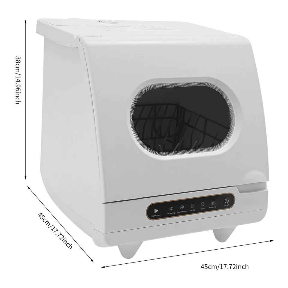 Lavavajillas de encimera portátil 5 programas de lavado con tanque de agua a prueba de fugas seco Foto 3 de 4