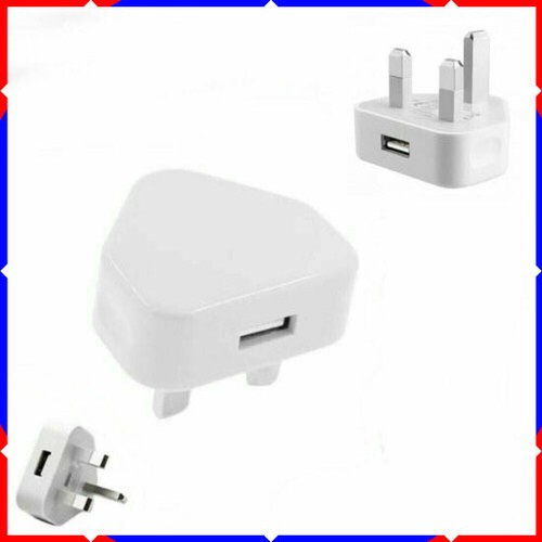 Cargador de enchufe USB 1A 5V 3 pines cargadores de pared Reino Unido 5V1A adaptador de viaje de alimentación para teléfono - Imagen 4 de 15