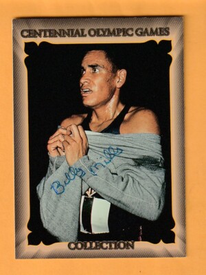 Billy Mills AUTO Signed 1996 Collect-a-Card Olympics Card Kansas Jayhawks