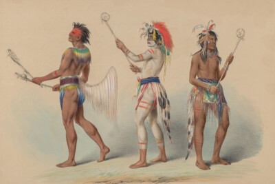 Ball Players, 1844 by George Catlin Native American Giclee Art Print Ships Free