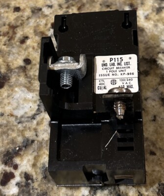 Pushmatic P115 15 Amp 1 Pole Circuit Breaker Type P Bulldog NEW NOS ORIGINAL BOX