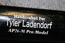 TYLER LADENDORF GAME USED MARUCCI PRO AP 26 WOOD BAT OAKLAND A'S HANDCRAFTED