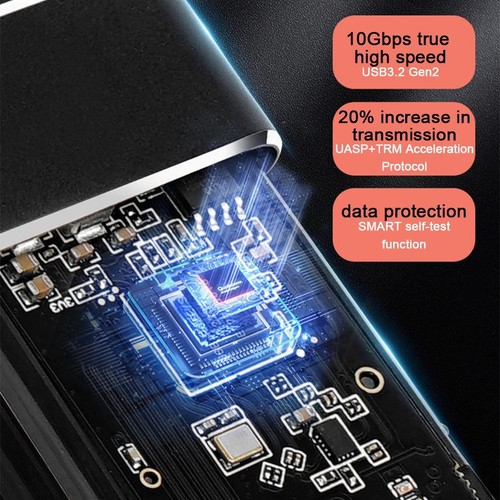 M.2 NVMe SSD Enclosure USB 3.1Gen 2 to NVMe PCI-E M.2 SSD Hard Drive Adapter↑ - Picture 4 of 17