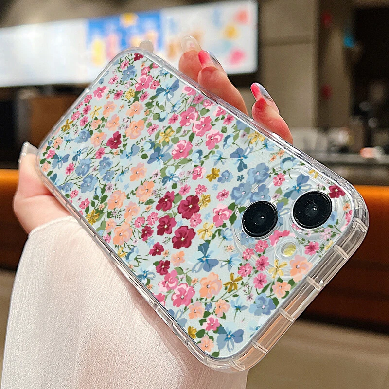 Phone Case For iPhone 15 Pro Max 14 13 12 11 XS 8 7 Flowers Silicone Soft Cover - Image 2 of 4