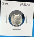 1956-D ROOSEVELT SILVER DIME GEM     T3