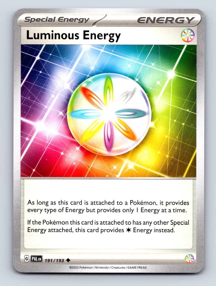 all pokemon special energy cards Special Energy Luminous Energy Multi Colored Rarity Vibrant Background