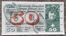 Switzerland 50 Francs  1965  P-48e   VF+