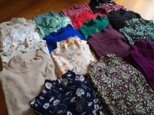 NWT Laura Scott 100% Cotton Mock Neck Turtleneck Shirt  Petite   S,M,L,XL,