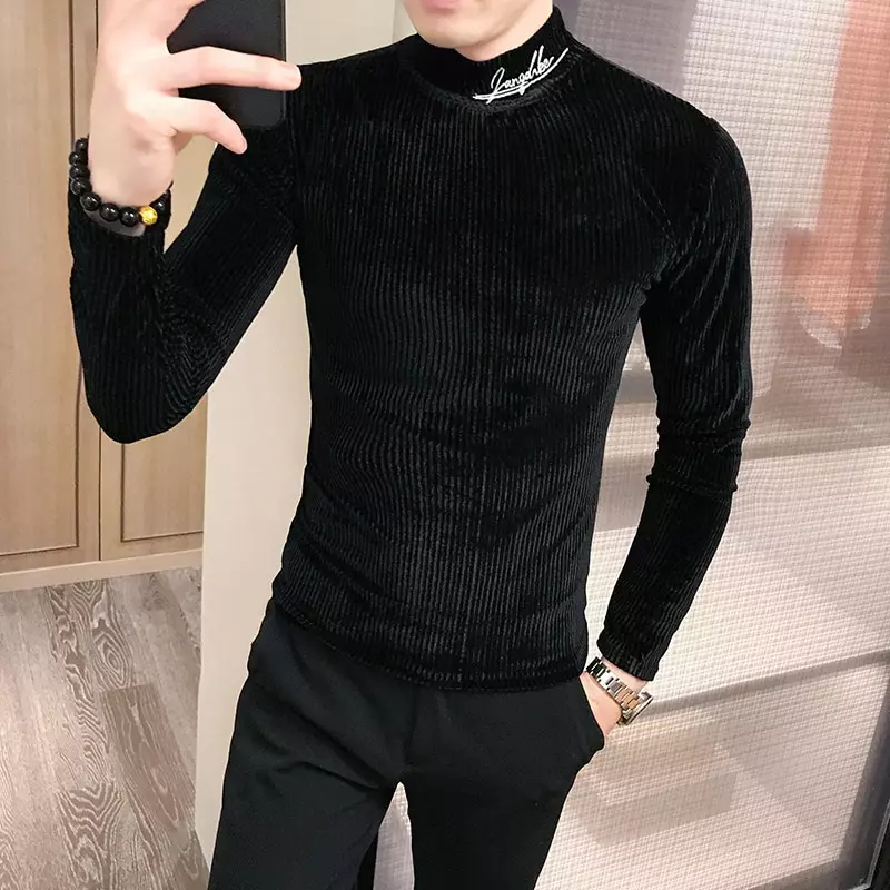 Top manga larga cuello alto sale