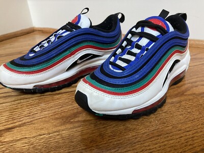 Boys Nike Air Max Blue Green Red White size 4Y CW7013-100 P-57