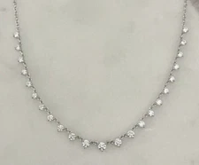 1Ct Round Cut GH/SI Natural Diamond Women's Beautiful Necklace 14k White Gold