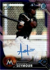 2016 Bowman #CPA-AS Anfernee Seymour Purple Chrome /250 Auto Miami Marlins