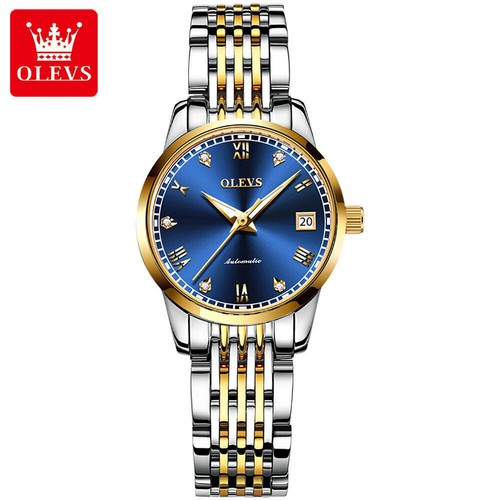 OLEVS Mechanical Watch Calendar Stainless Steel Waterproof Women's Wristwatches - Picture 15 of 17