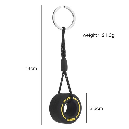 Hot F1 Racing Tire Keychain Car Key Accessories PVC Tire Pendant Bag Charms - Picture 21 of 38