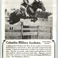 1912 Columbia, TN Military Academy Infantry Cavalry Print Ad School Tenn C38