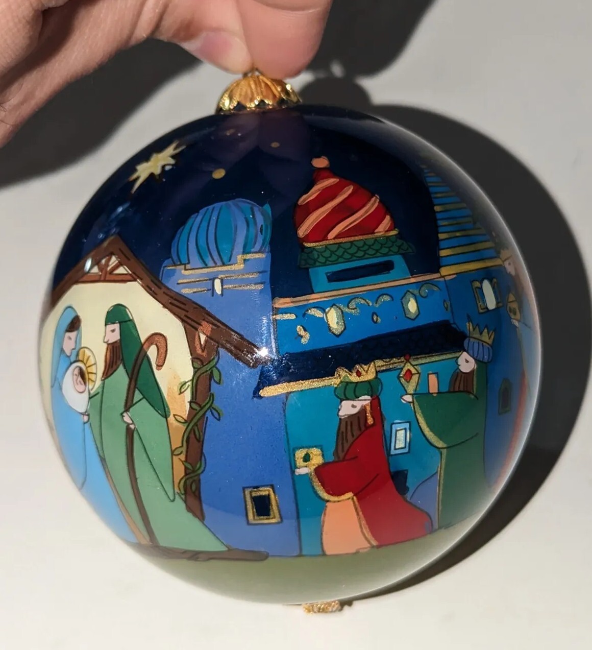 Pier 1 Imports 2016 Nativity Scene Li Bien Christmas Glass Ball ...