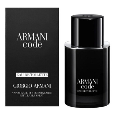 ARMANI CODE 50ML EDT NACHFÜLLBARES SPRAY BRANDNEU & VERSIEGELT *NEUE VERPACKUNG*
