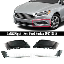 For Ford Fusion 17-2018 Front Fog Light Lamp Cover Bezel Chrome Trim Left+Right