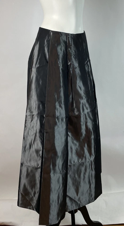 Falda Larga Formal Vintage Años 80 Jessica McClintock Gunne Sax Gris Tafetán Talla 9 Foto 4 de 4