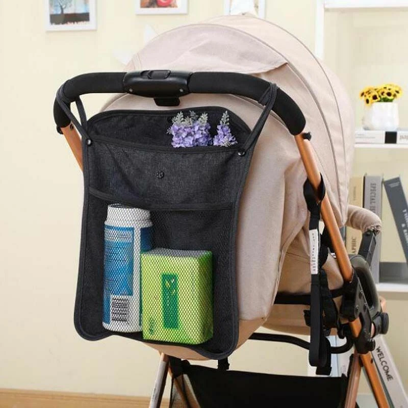 Baby Stroller Bag Accessories Hanging Mesh Net Umbrella Storage Pocket  Organizer