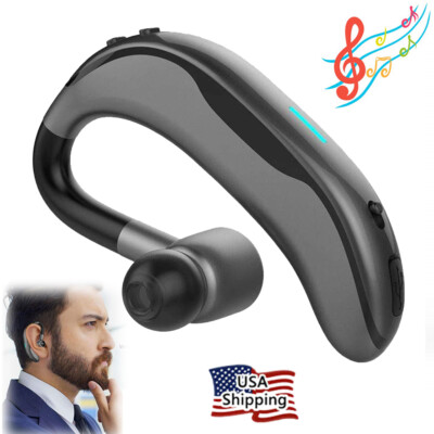 Bluetooth Earphone Wireless Ear Hook Earpiece Hand-Free Call for Cellphones PC