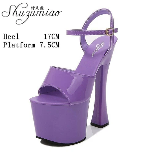 Women Platform Super High Heels Sexy Pumps Fashion Sandals Party Dance Shoes - Picture 22 of 41