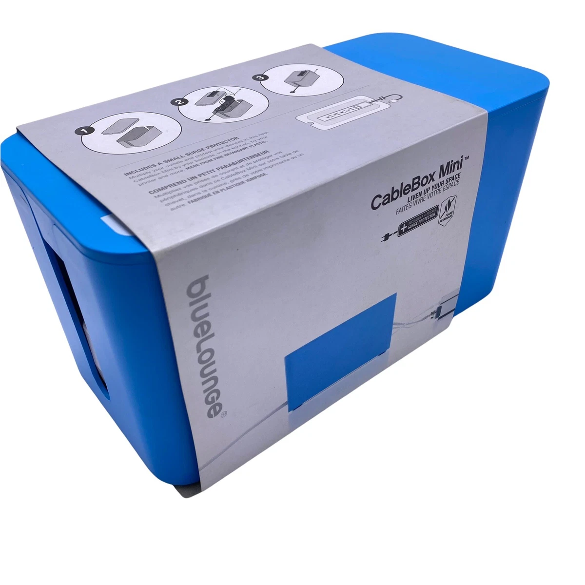 BLUELOUNGE CABLEBOX MINI CABLE MANAGEMENT W POWERSTRIP BLUE CBM