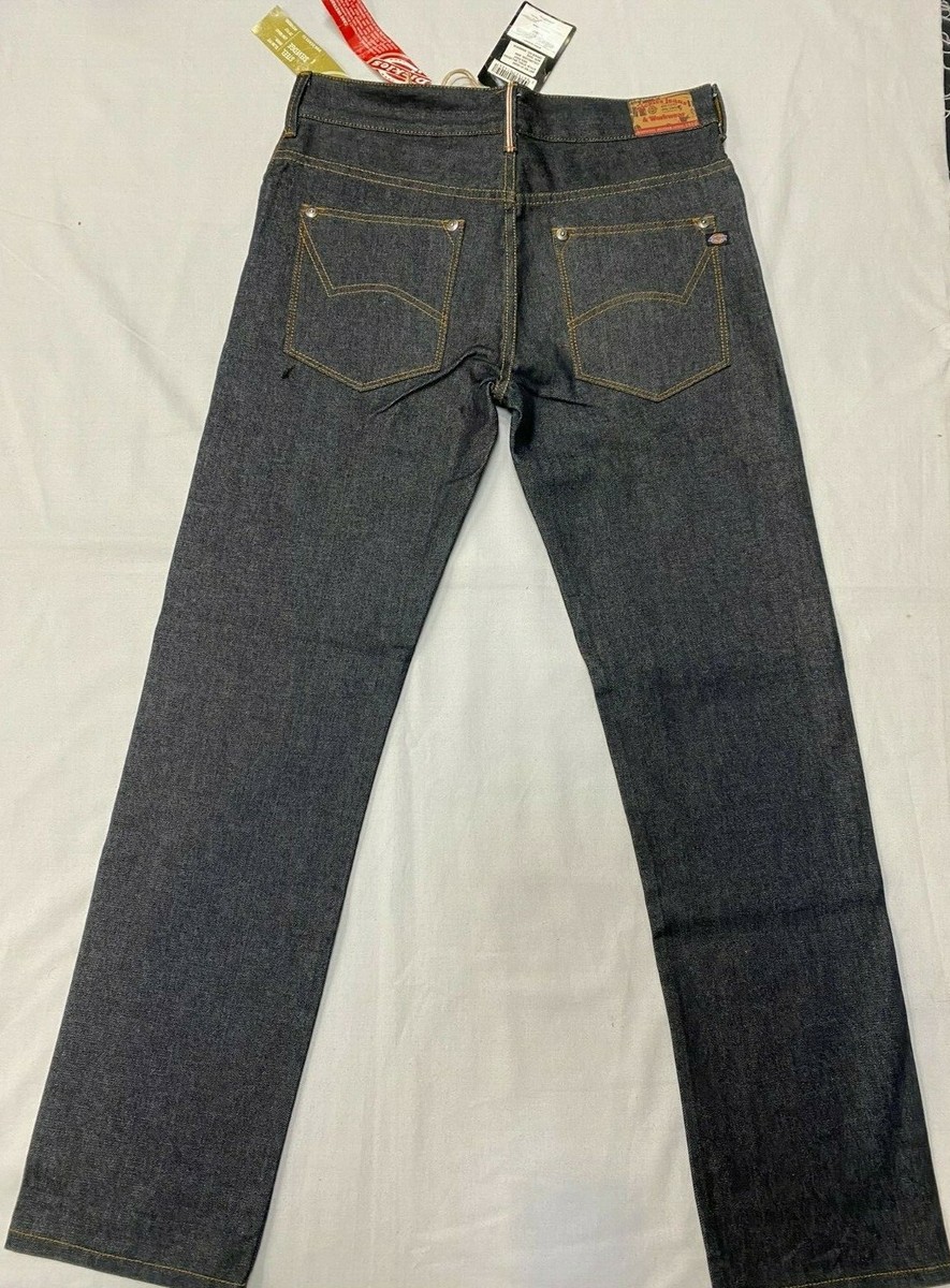 DICKIES MENS JEANS STEEL SELVEDGE MEN RAW INDIGO BLUE SLIM FIT | eBay