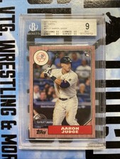 2017 Topps #87-177 Aaron Judge 1987 Topps Red #/25 BGS 9 Yankees