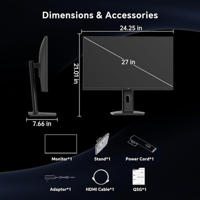KTC H27F7 27'' Gaming Monitor 240Hz FHD 1080P IPS Height Pivot