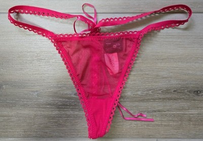 NWT Vintage Victoria's Secret Sexy Little Things Sheer Mesh String Thong Panty M
