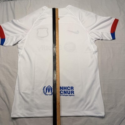 FC Barcelona Jersey Mens Medium White Soccer Nike Dri Fit Spotify