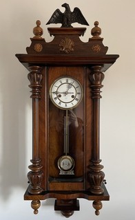 Antike Wiener Wanduhr Glockenspiel Schlag 8 Tage Uhrwerk Adler Top Finial HAC