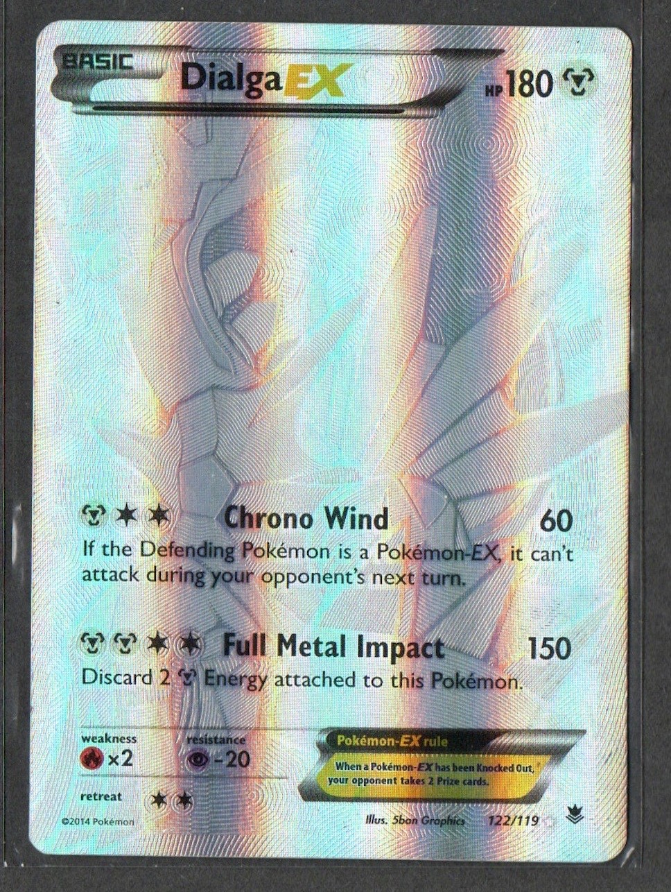 Dialga EX 122/119 Secret Rare Phantom Forces Pokemon Holo Moderately Played
