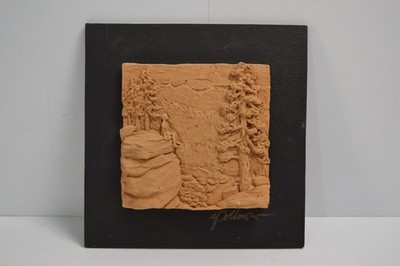 Grays Peak Colorado Art Sculpture Smoke Fired Adobe Clay Elisabeth Pollnow