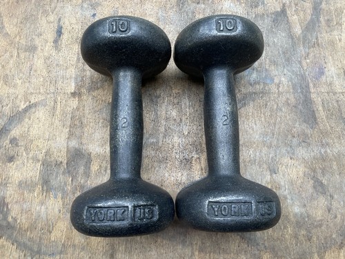 York US 10 lb Bun Head Iron Dumbbells, x 2 bunhead = 20 lb total