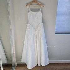 Lulus Bria White Basque Waist Maxi Dress Small New With Tags & 3 snags MSRP $148