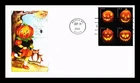 DR JIM STAMPS US HALLOWEEN JACK O LANTERNS FDC SETENANT PANDA CACHET COVER