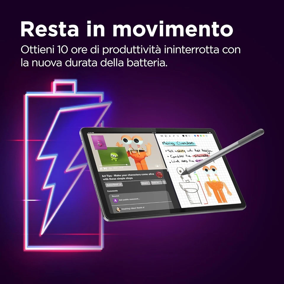 Lenovo Tab M11 Tablet 11" WUXGA 1920x1200 RAM 4GB+128GB CPU Octa-Core Android 13 - Immagine 3 di 4