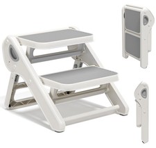 Foldable Step Stool for Bathroom Sink - 2-Step Stool for Potty Training, Kitc...